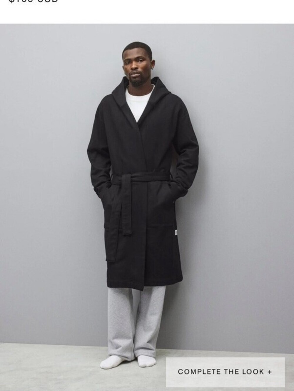 Reigning Champ Robe Size Small Black Hoodie